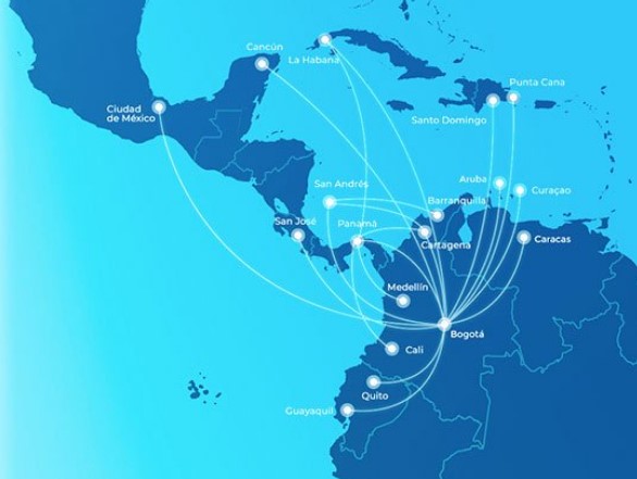 Copa Airlines route map